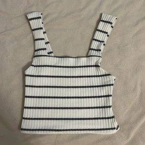 american eagle tank top, white and navy stripes, size: XS